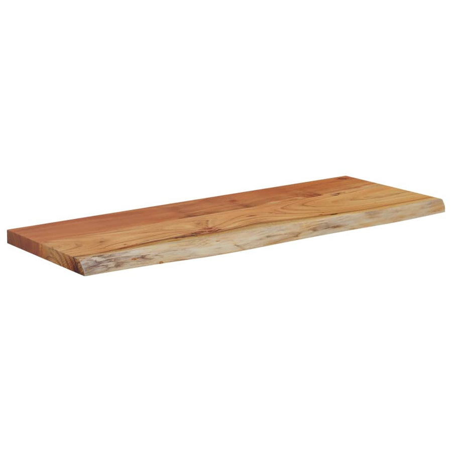 Wandschap Rechthoekig Natuurlijke Rand 80X30X3,8 Cm Acaciahout Naturel 80 x 30 x 3.8 cm Massief acaciahout
