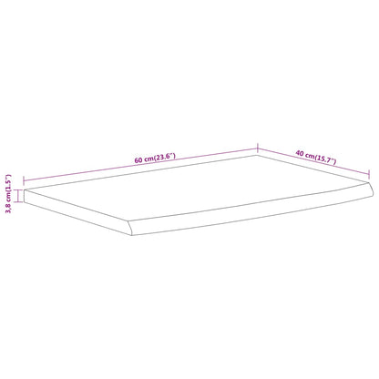 Wandschap Rechthoekig Natuurlijke Rand 60X40X3,8 Cm Acaciahout