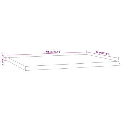 Bureaublad Rechthoekig Natuurlijke Rand 90X80X3,8 Cm Acaciahout