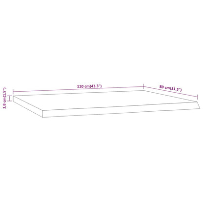 Bureaublad Rechthoek Natuurlijke Rand 110X80X3,8 Cm Acaciahout