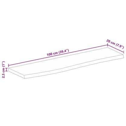 Tafelblad Met Natuurlijke Rand 100X20X2,5 Cm Naturel 100 x 20 x 2.5 cm