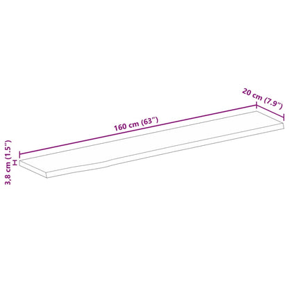 Tafelblad Met Natuurlijke Rand 160X20X3,8 Cm Naturel 160 x 20 x 3.8 cm