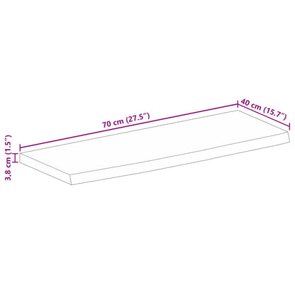 Tafelblad Met Natuurlijke Rand 70X40X3,8 Cm Naturel 70 x 40 x 3.8 cm