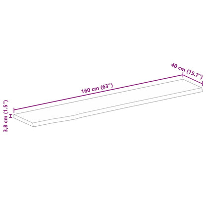Tafelblad Met Natuurlijke Rand 160X40X3,8 Cm Naturel 160 x 40 x 3.8 cm