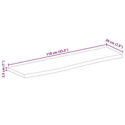 Tafelblad Met Natuurlijke Rand 110X20X2,5 Cm Eikenhouten Afwerking 110 x 20 x 2.5 cm