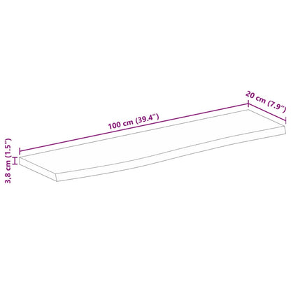 Tafelblad Met Natuurlijke Rand 100X20X3,8 Cm Eikenhouten Afwerking 100 x 20 x 3.8 cm
