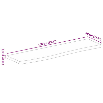 Tafelblad Met Natuurlijke Rand 100X30X3,8 Cm Eikenhouten Afwerking 100 x 30 x 3.8 cm