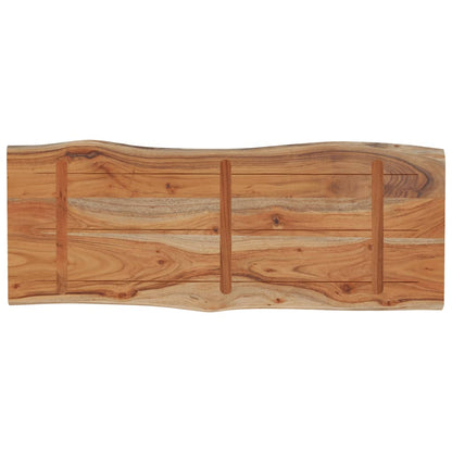 Tafelblad rechthoekig natuurlijke rand 80x40x2,5 cm acaciahout