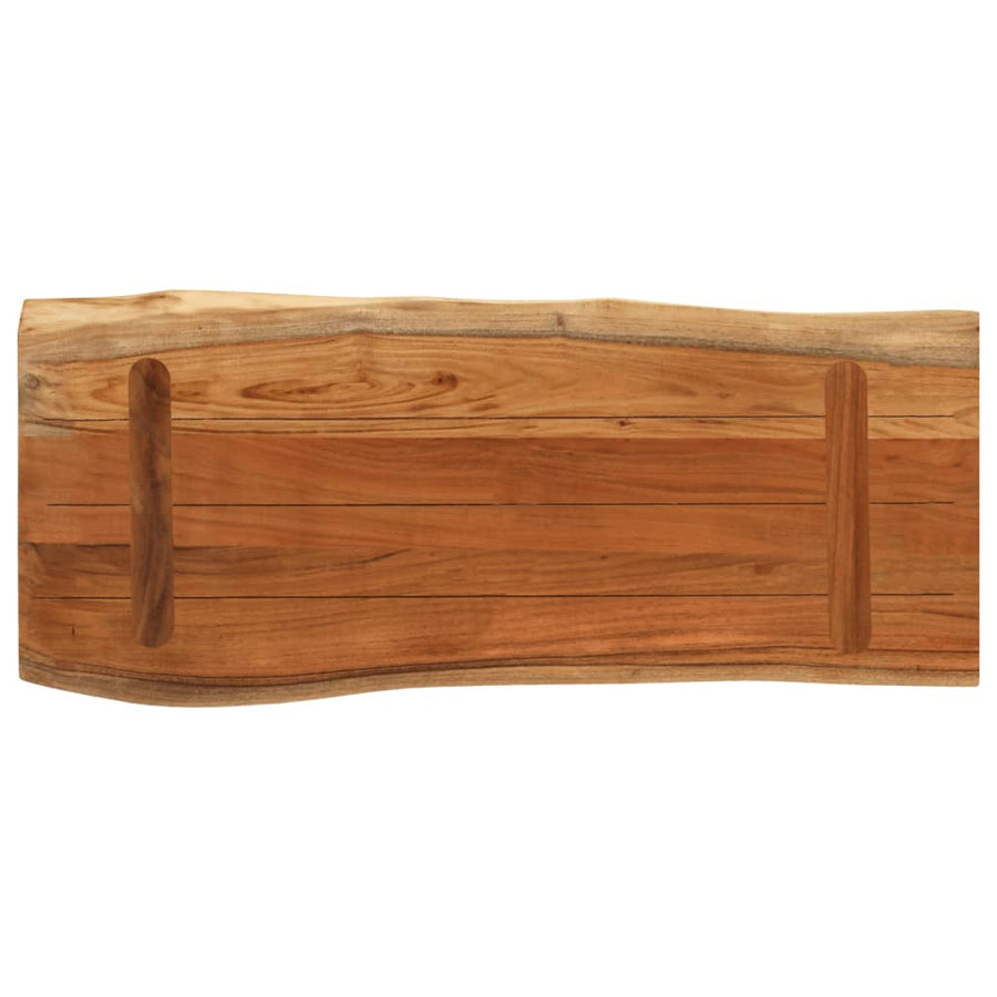 Tafelblad rechthoekig natuurlijke rand 80x40x3,8 cm acaciahout