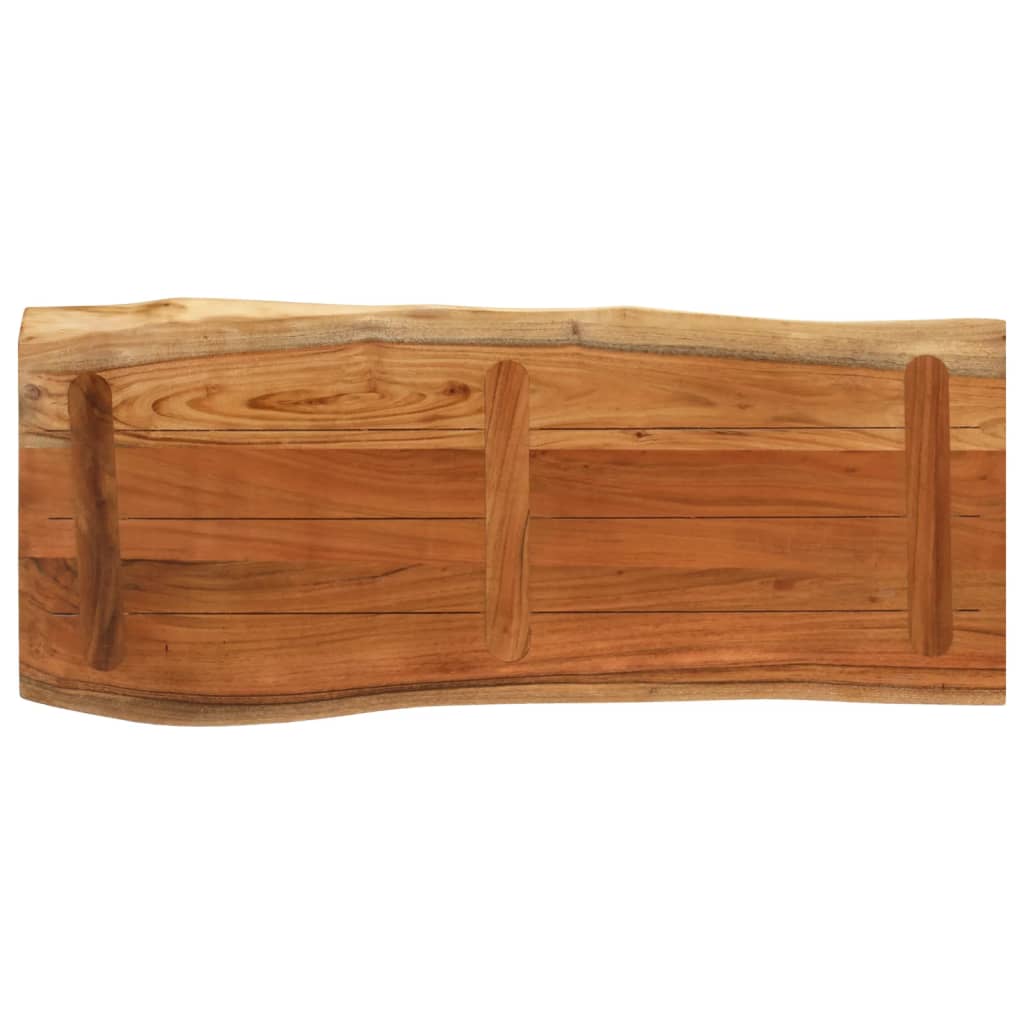 Tafelblad rechthoekig natuurlijke rand 90x40x3,8 cm acaciahout