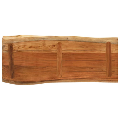 Tafelblad rechthoekig natuurlijke rand 90x40x3,8 cm acaciahout