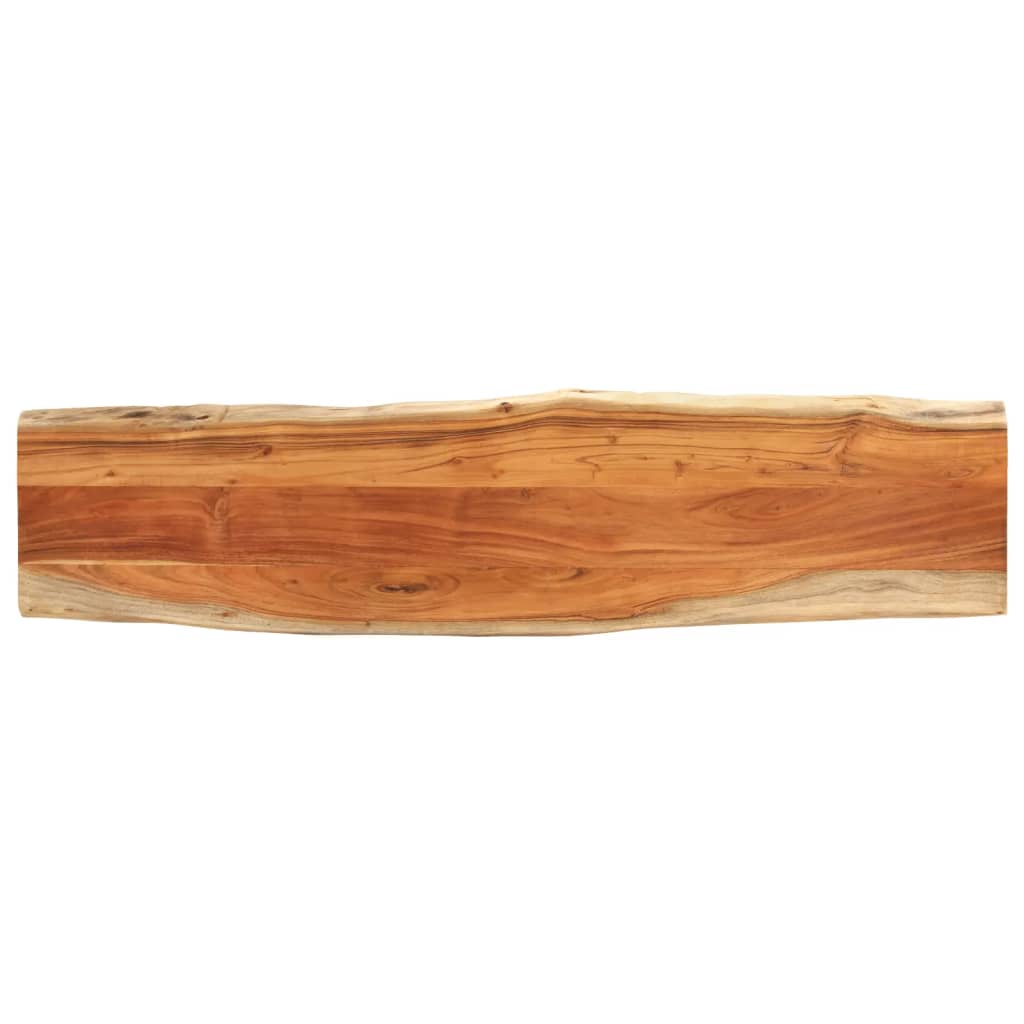 Tafelblad Rechthoekig Natuurlijke Rand 180X40X3,8 Cm Acaciahout Taupe