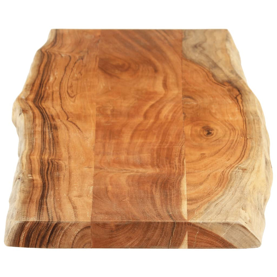Tafelblad Rechthoekig Natuurlijke Rand 180X40X3,8 Cm Acaciahout Taupe