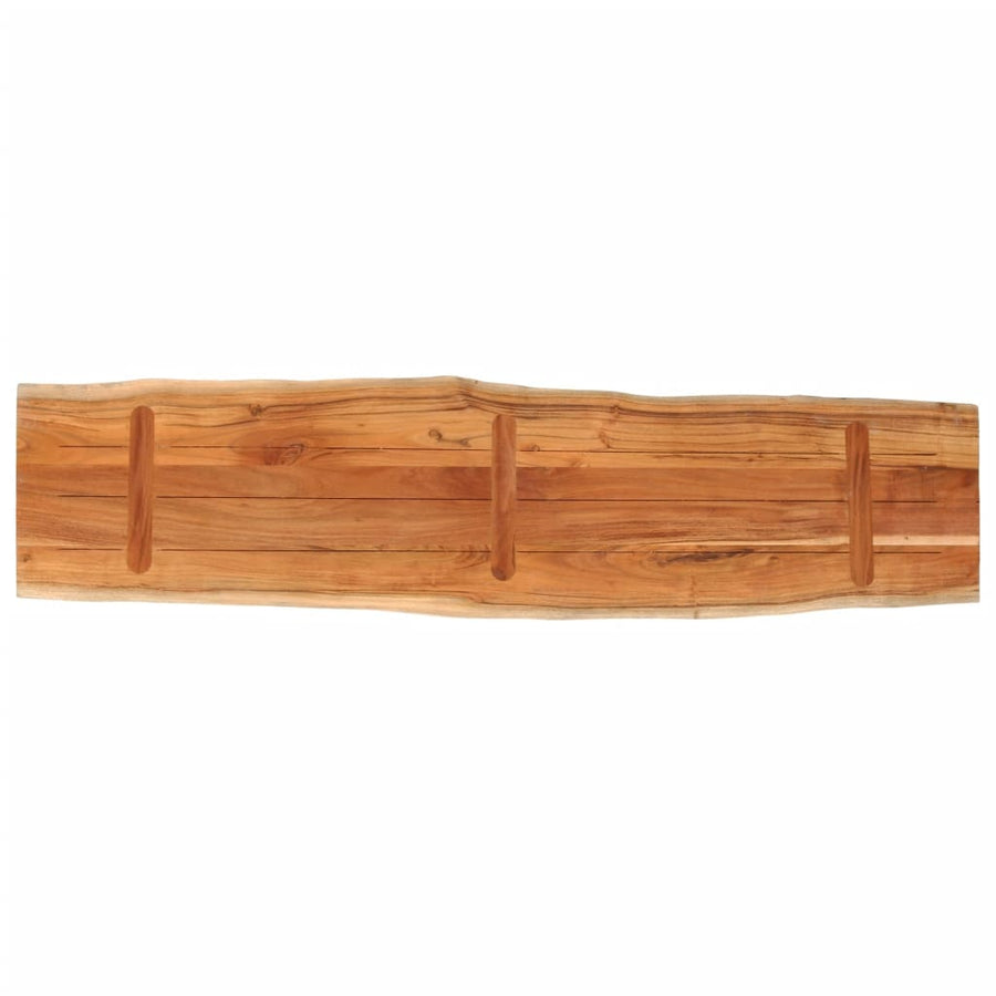 Tafelblad Rechthoekig Natuurlijke Rand 180X40X3,8 Cm Acaciahout Taupe