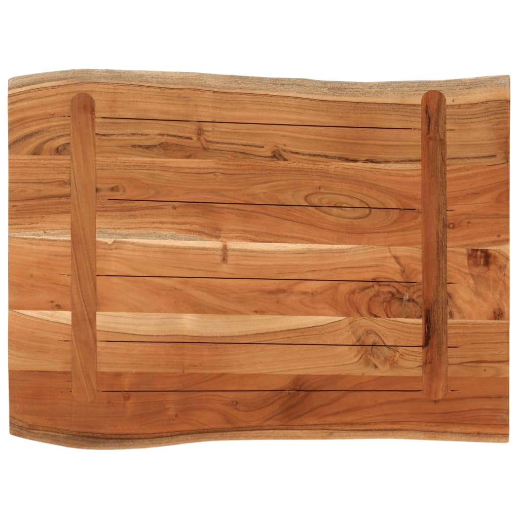 Tafelblad rechthoekig natuurlijke rand 80x60x3,8 cm acaciahout
