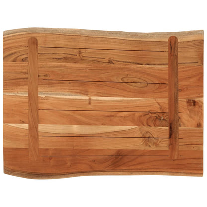 Tafelblad rechthoekig natuurlijke rand 80x60x3,8 cm acaciahout