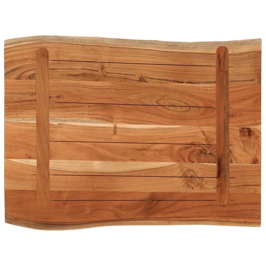 Tafelblad rechthoekig natuurlijke rand 80x60x3,8 cm acaciahout