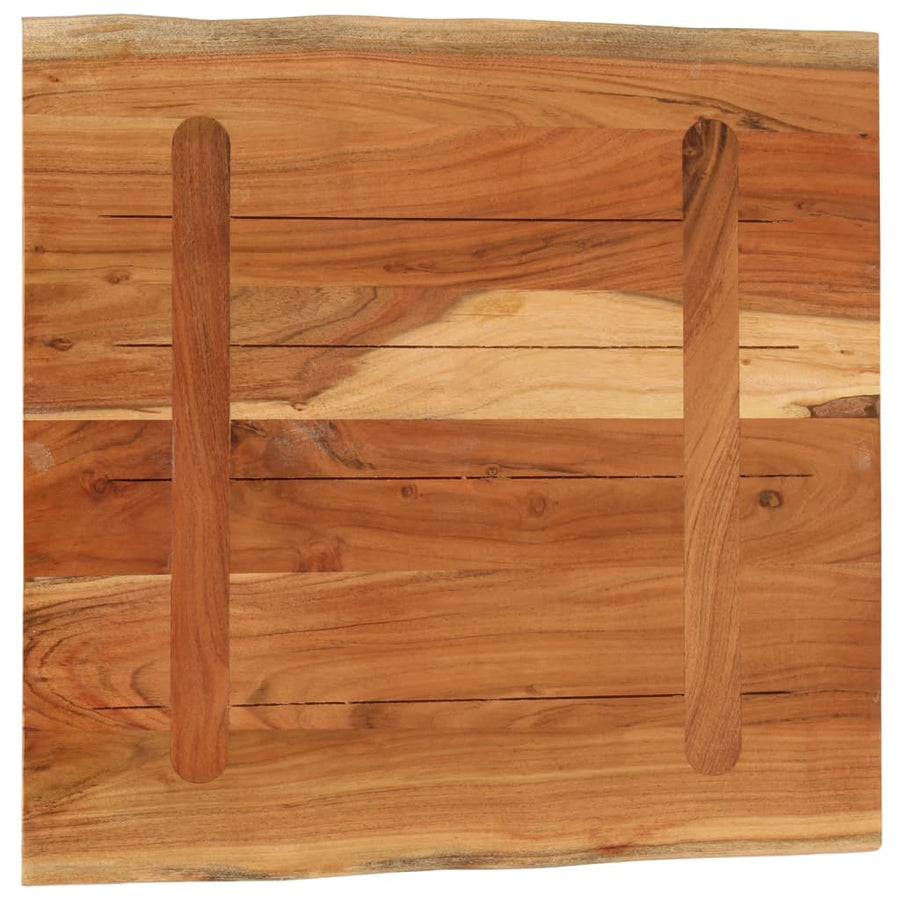 Tafelblad Vierkant Natuurlijke Rand 80X80X3,8 Cm Acaciahout Acaciahout (Naturel) 38 mm