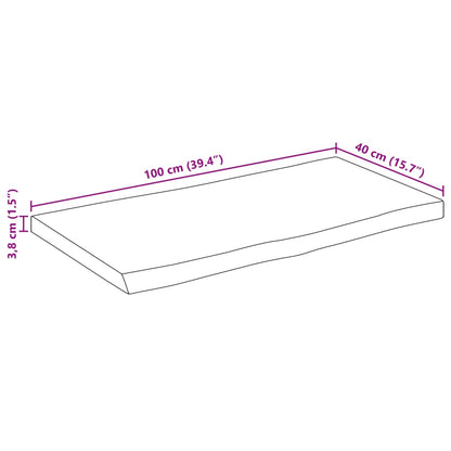 Tafelblad met natuurlijke rand 100x40x3,8 cm massief mangohout