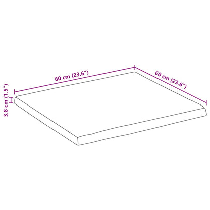 Tafelblad Met Natuurlijke Rand 60X60X3,8 Cm Massief Mangohout Mangohout (Naturel) 38 mm 60 x 60 cm