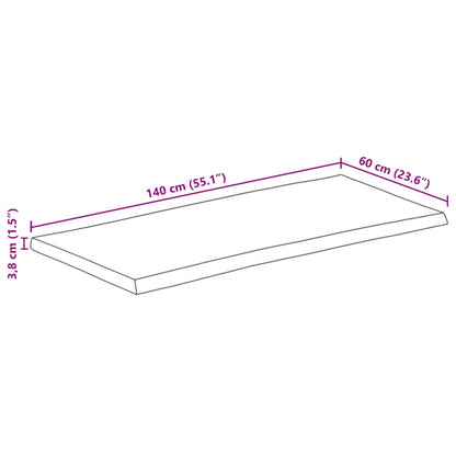 Tafelblad met natuurlijke rand 140x60x3,8 cm massief mangohout