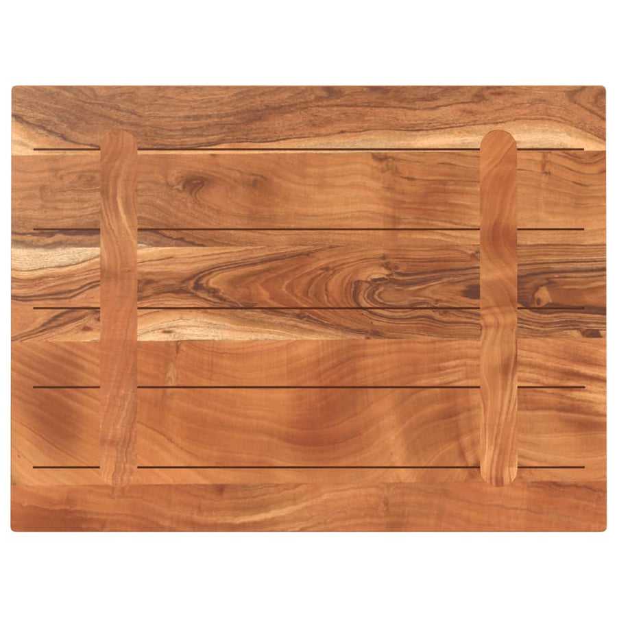 Tafelblad Rechthoekig 80X60X2,5 Cm Bruin 80 x 60 x 2.5 cm Massief acaciahout
