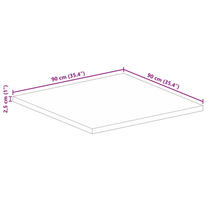 Tafelblad Vierkant 90X90X2,5 Cm Massief Acaciahout Acaciahout (Naturel) 25 mm