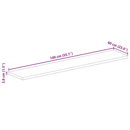 Tafelblad Rechthoekig 140X60X3,8 Cm Massief Acaciahout