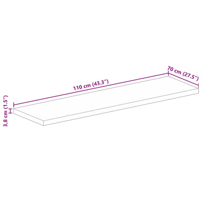 Tafelblad rechthoekig 110x70x3,8 cm massief acaciahout