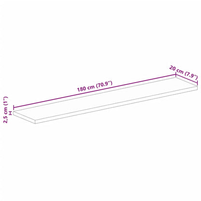 Tafelblad rechthoekig 180x20x2,5 cm massief gerecycled hout