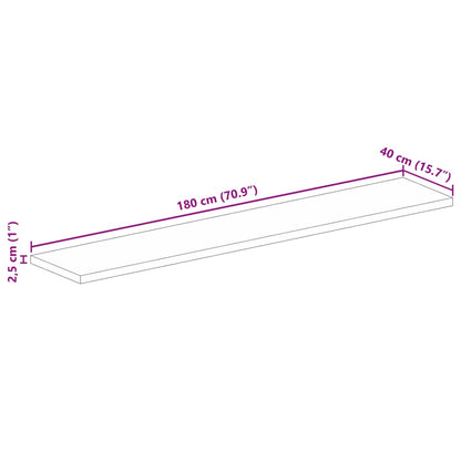 Tafelblad rechthoekig 180x40x2,5 cm massief gerecycled hout
