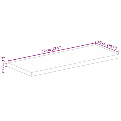 Tafelblad Rechthoekig 70X50X2,5 Cm Massief Gerecycled Hout Gerecycled Hout (Meerkleurig) 25 mm 70 x 50 cm