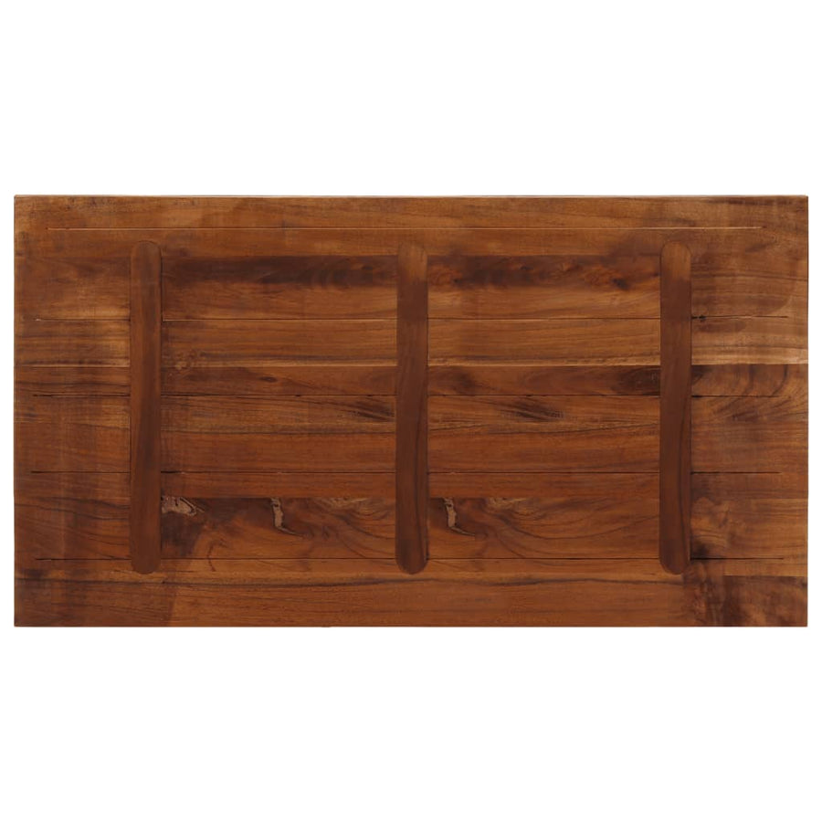 Tafelblad rechthoekig 100x60x1,5 cm massief gerecycled hout