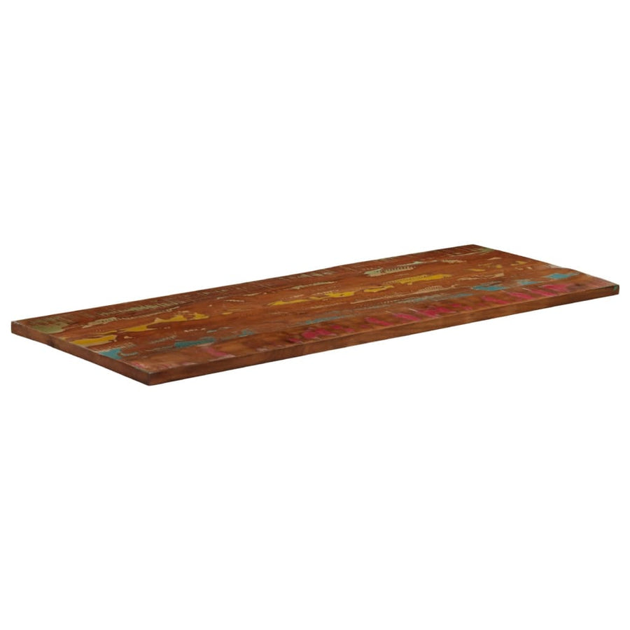 Tafelblad rechthoekig 140x60x1,5 cm massief gerecycled hout