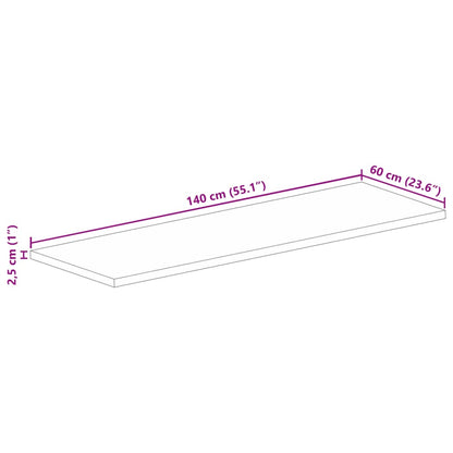 Tafelblad Rechthoekig 140X60X2,5 Cm Massief Gerecycled Hout Gerecycled Hout (Meerkleurig) 25 mm 140 x 60 cm