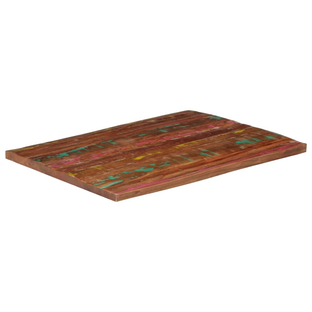 Tafelblad rechthoekig 110x80x2,5 cm massief gerecycled hout