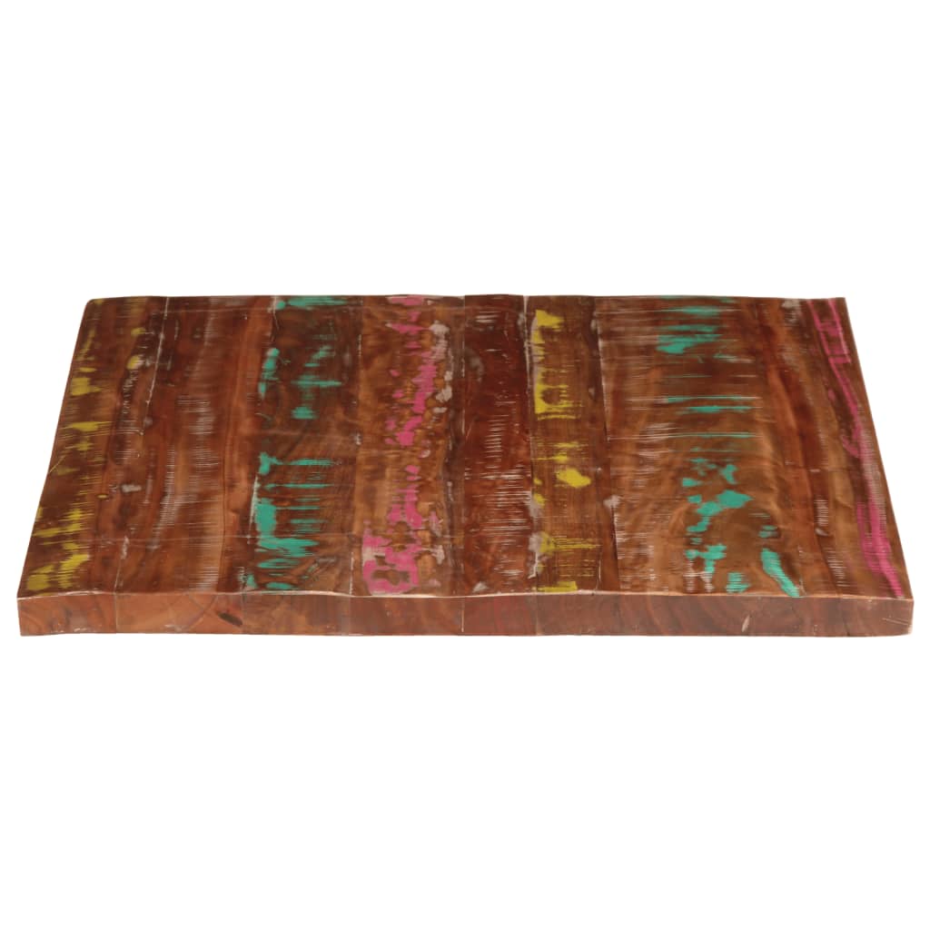 Tafelblad rechthoekig 110x80x2,5 cm massief gerecycled hout