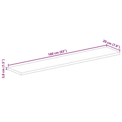 Tafelblad Rechthoekig 160X20X3,8 Cm Massief Gerecycled Hout Gerecycled Hout (Meerkleurig) 38 mm 160 x 20 cm