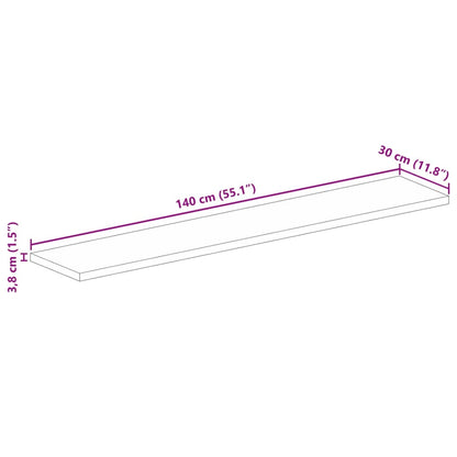 Tafelblad Rechthoekig 140X30X3,8 Cm Massief Gerecycled Hout Gerecycled Hout (Meerkleurig) 38 mm 140 x 30 cm