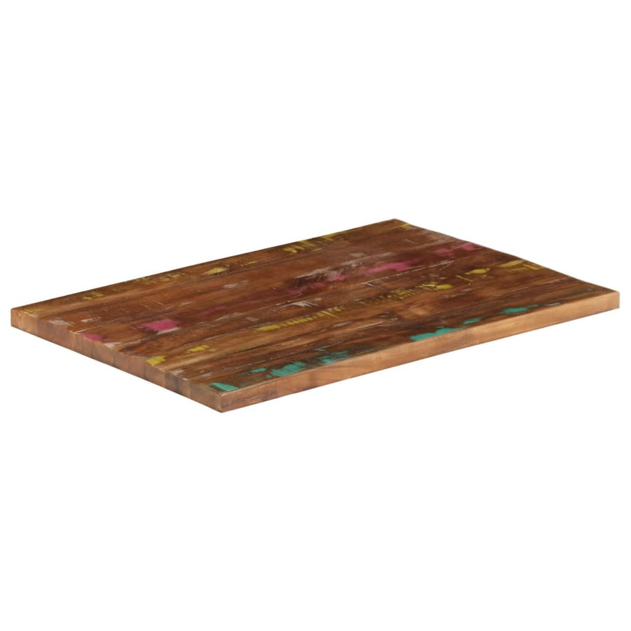 Tafelblad rechthoekig 90x50x3,8 cm massief gerecycled hout