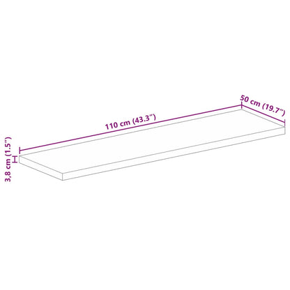 Tafelblad rechthoekig 110x50x3,8 cm massief gerecycled hout