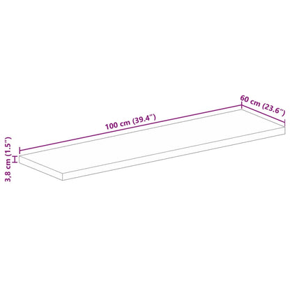 Tafelblad Rechthoekig 100X60X3,8 Cm Massief Gerecycled Hout Gerecycled Hout (Meerkleurig) 38 mm 100 x 60 cm