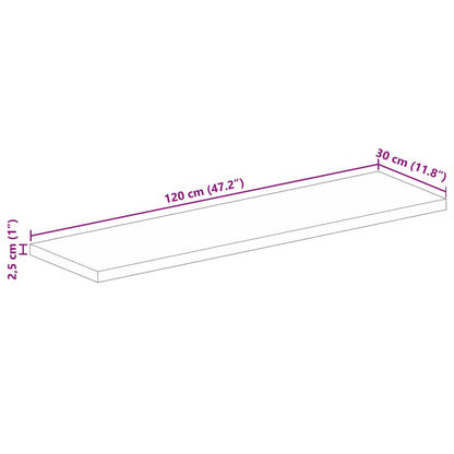 Tafelblad Rechthoekig 120X30X2,5 Cm Massief Gerecycled Hout Gerecycled Hout (Naturel) 25 mm