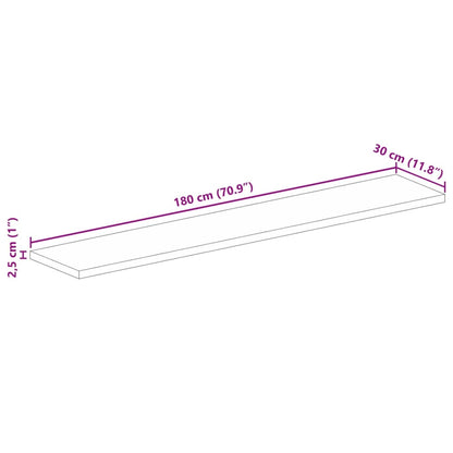 Tafelblad Rechthoekig 180X30X2,5 Cm Massief Gerecycled Hout Gerecycled Hout (Naturel) 25 mm