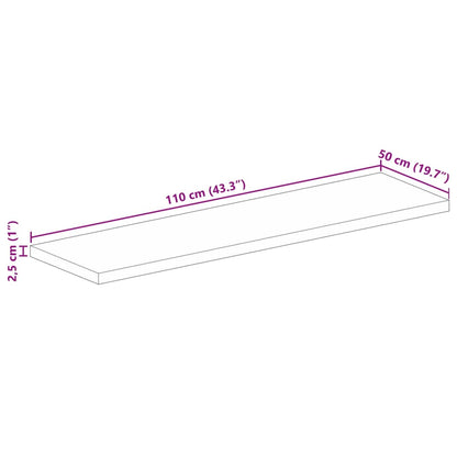 Tafelblad Rechthoekig 110X50X2,5 Cm Massief Gerecycled Hout Gerecycled Hout (Naturel) 25 mm