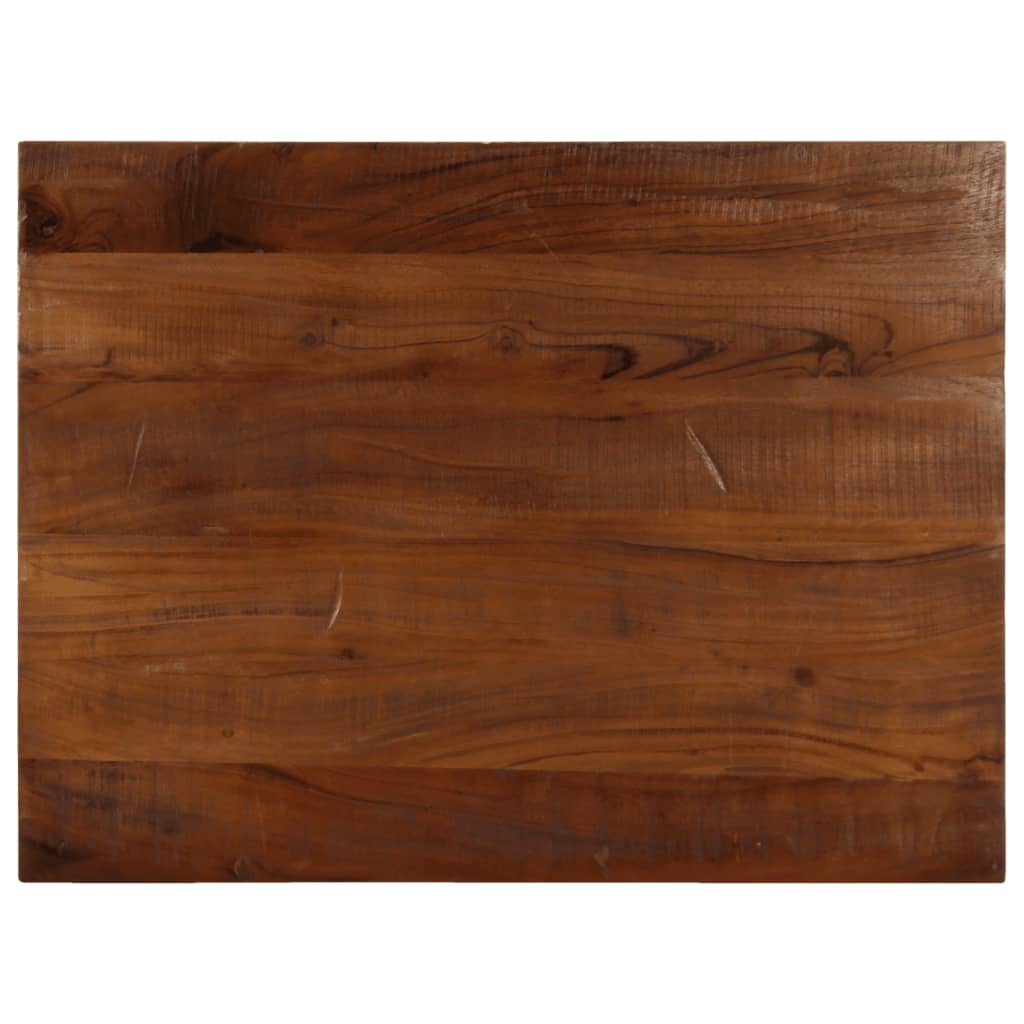 Tafelblad rechthoekig 90x70x2,5 cm massief gerecycled hout