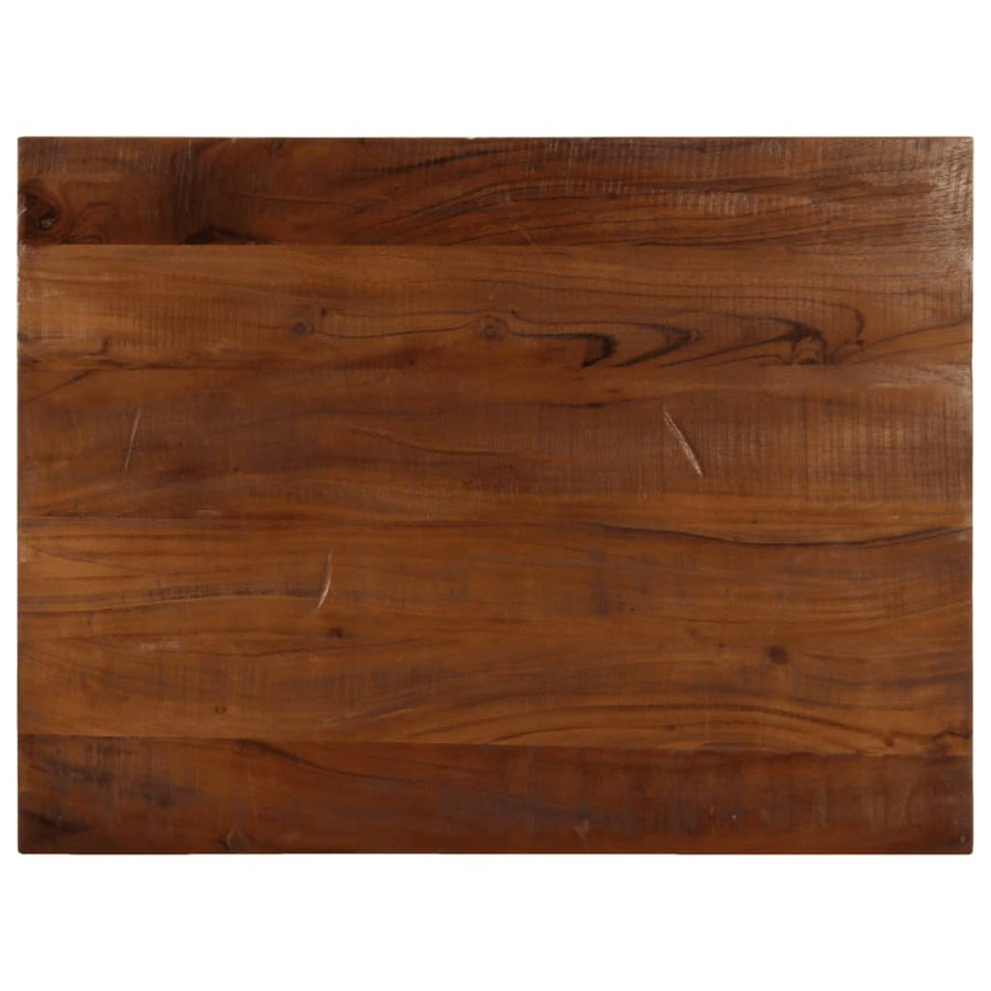 Tafelblad rechthoekig 90x70x2,5 cm massief gerecycled hout
