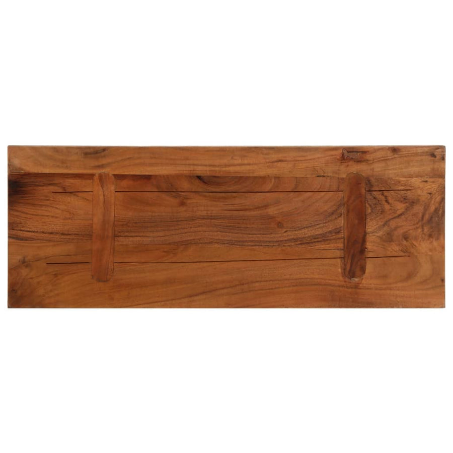 Tafelblad rechthoekig 90x30x3,8 cm massief gerecycled hout