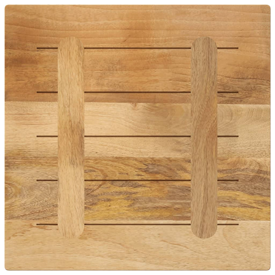 Tafelblad Vierkant 40X40X2,5 Cm Massief Ruw Mangohout Ruw Mangohout (Naturel) 25 mm 40 x 40 cm