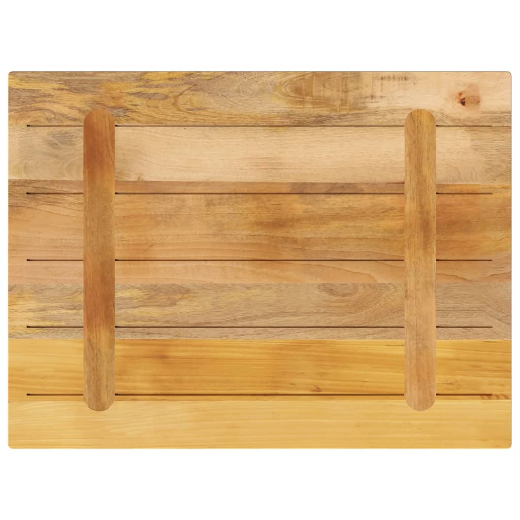 Tafelblad rechthoekig 90x60x1,5 cm massief ruw mangohout